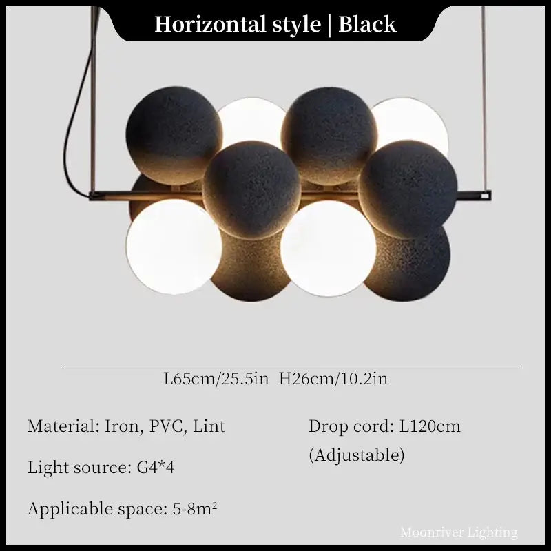 Modern black & white ball led ceiling chandelier kitchen pendant light
