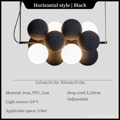 Modern black & white ball led ceiling chandelier kitchen pendant light