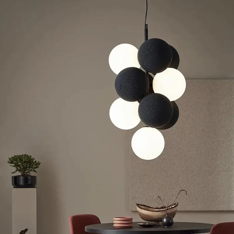 Modern black & white ball led ceiling chandelier kitchen pendant light