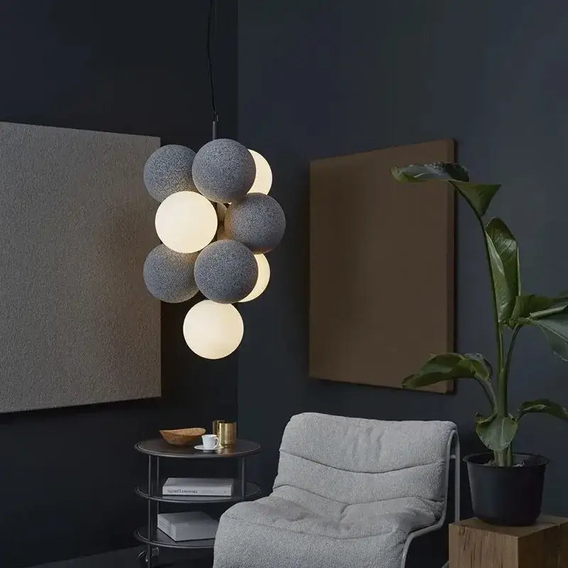 Modern black & white ball led ceiling chandelier kitchen pendant light