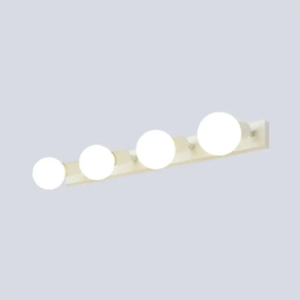 Modern black & white bedroom vanity light with exposed bulbs