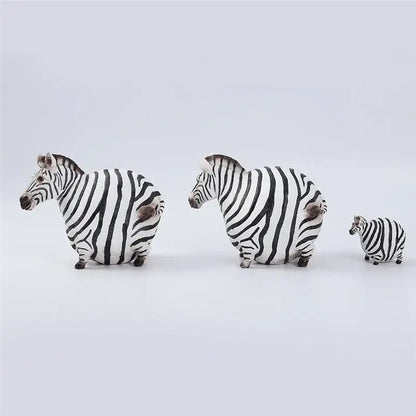 Modern black & white big belly zebra resin sculpture living room set