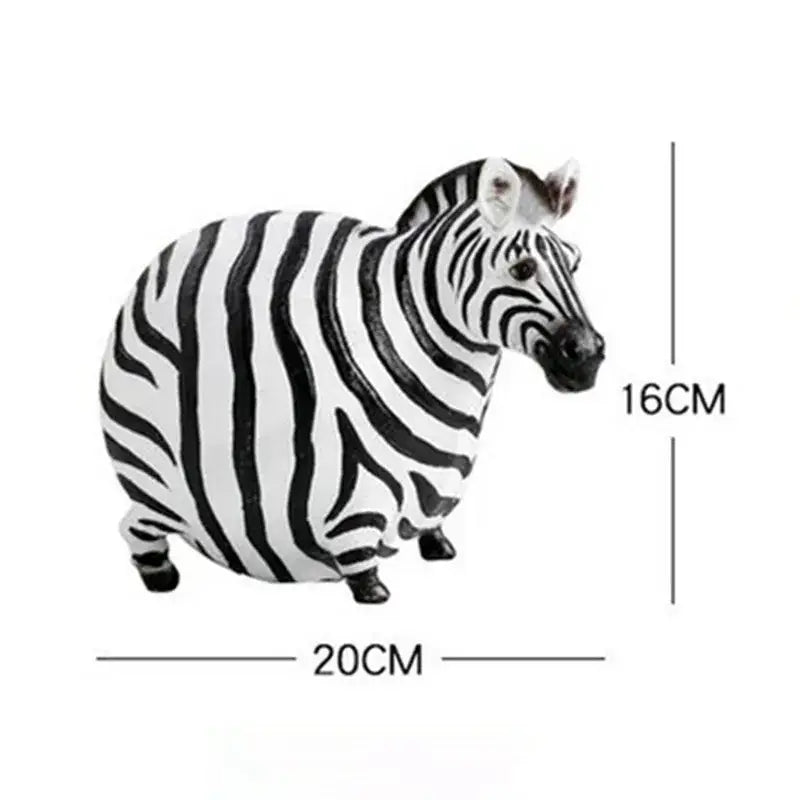 Modern black & white big belly zebra resin sculpture living room set