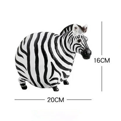 Modern black & white big belly zebra resin sculpture living room set