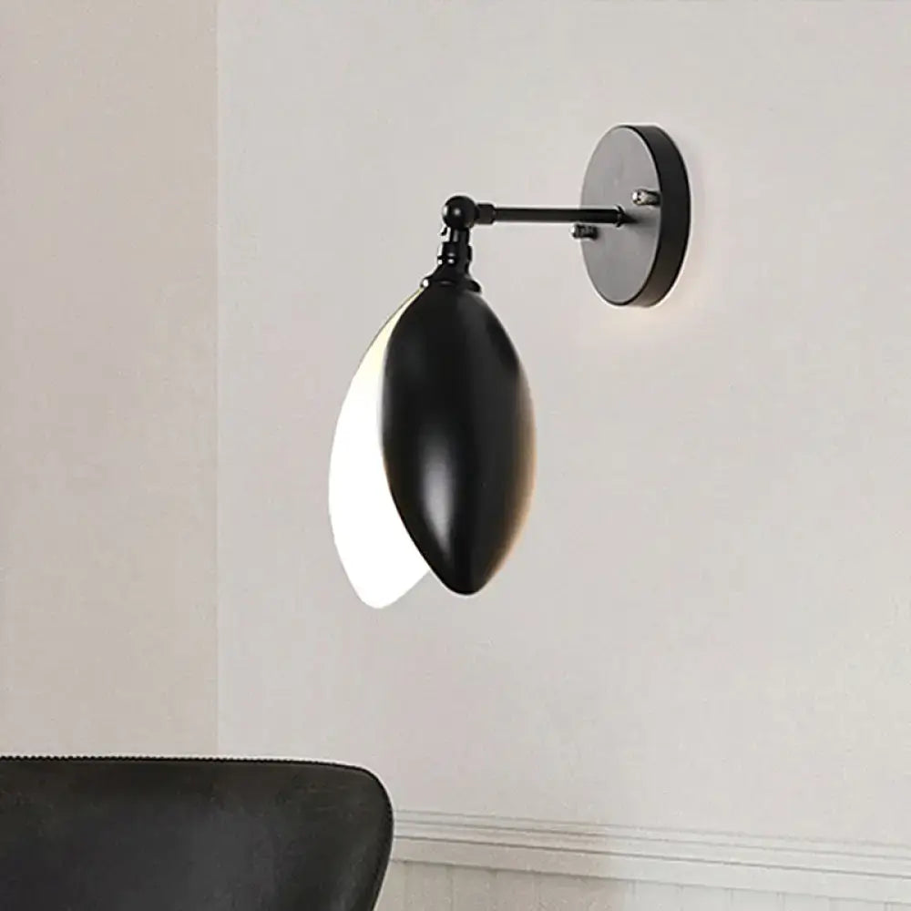 Modern black & white blooming bud wall light living room sconce