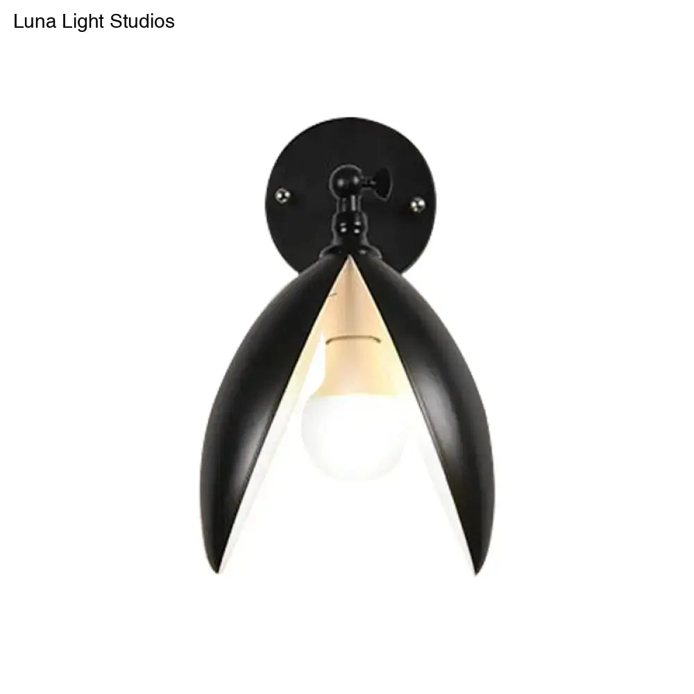 Modern black & white blooming bud wall light living room sconce