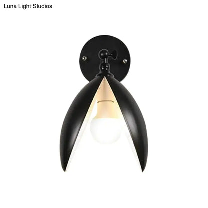 Modern black & white blooming bud wall light living room sconce