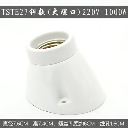 Modern black & white ceramic e27 lamp bulb holder for living room