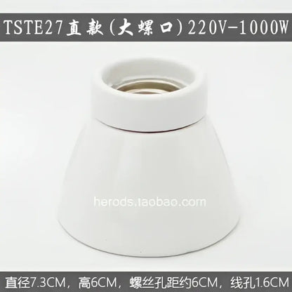Modern black & white ceramic e27 lamp bulb holder for living room