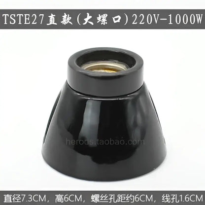Modern black & white ceramic e27 lamp bulb holder for living room