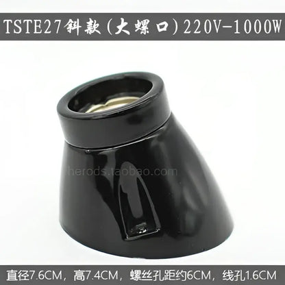 Modern black & white ceramic e27 lamp bulb holder for living room