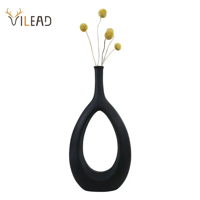Modern black & white ceramic vase set living room decor