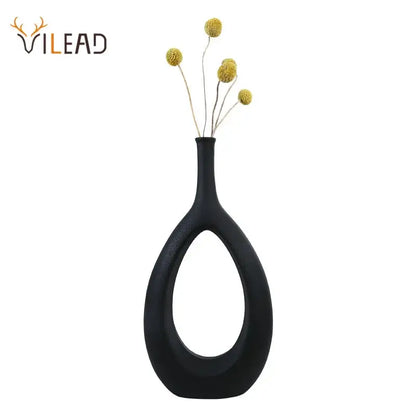 Modern black & white ceramic vase set living room decor