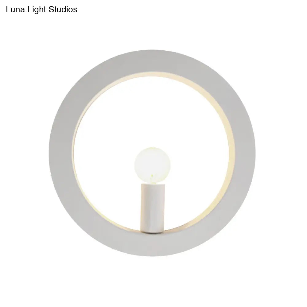 DecorBites™ Modern Black/White Circle Wall Light - Simple Metallic 1 Light Wall Lamp for Bedroom and Hallway