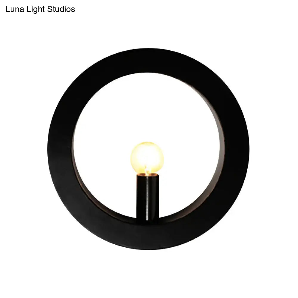 DecorBites™ Modern Black/White Circle Wall Light - Simple Metallic 1 Light Wall Lamp for Bedroom and Hallway