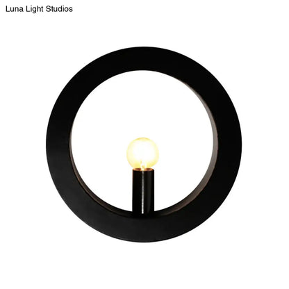 DecorBites™ Modern Black/White Circle Wall Light - Simple Metallic 1 Light Wall Lamp for Bedroom and Hallway