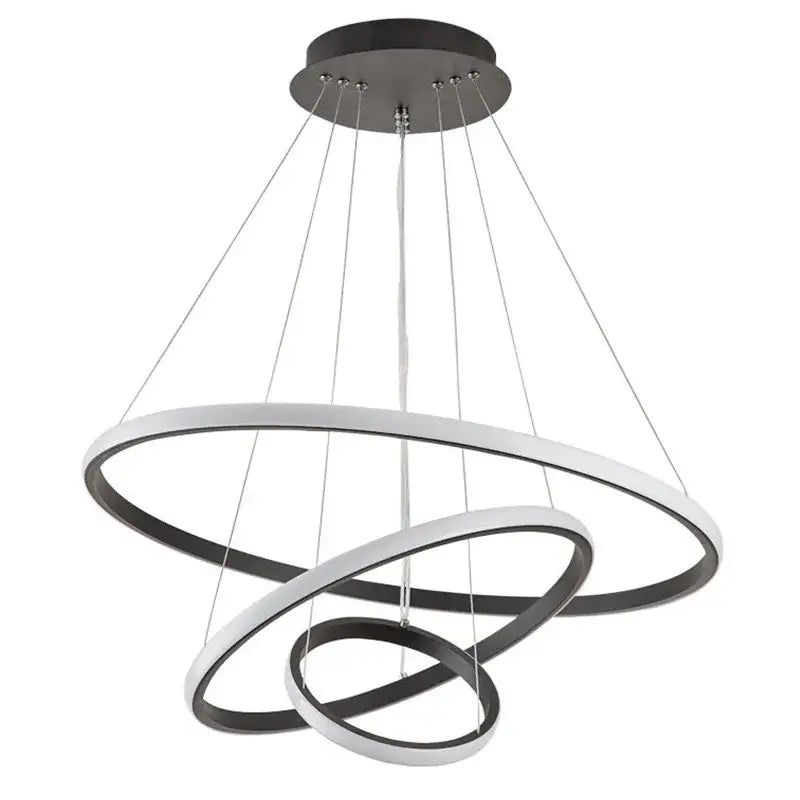 Modern black & white circles chandelier pendant – living room light