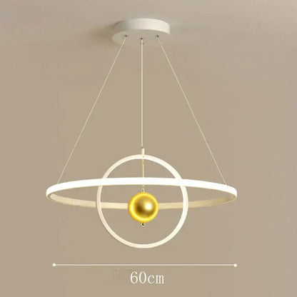 Modern black & white circular iron ball pendant – living room light