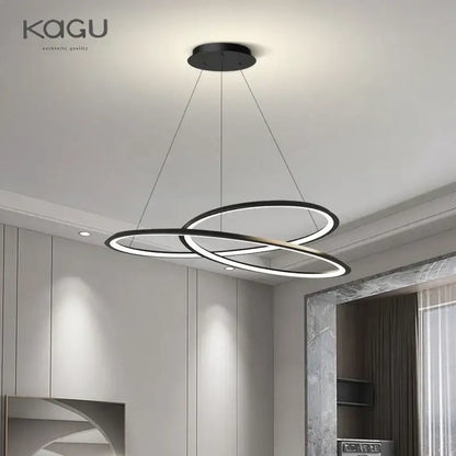 Modern black & white circular led chandelier for living room