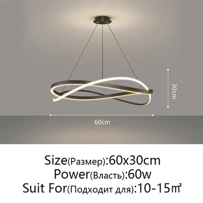 Modern black & white circular led pendant ceiling lamp living room