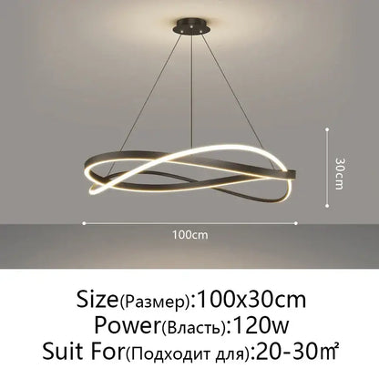 Modern black & white circular led pendant ceiling lamp living room