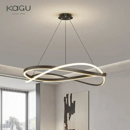 Modern black & white circular led pendant ceiling lamp living room