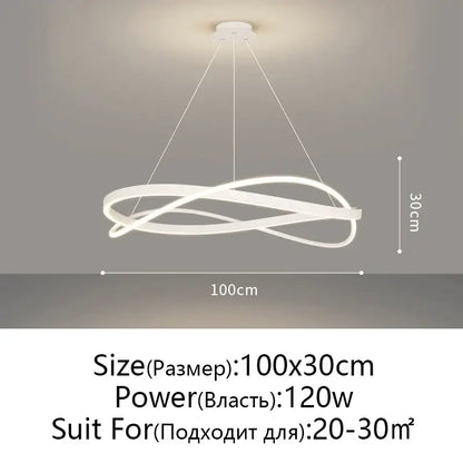 Modern black & white circular led pendant ceiling lamp living room