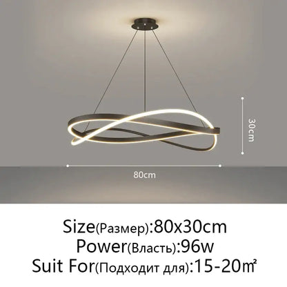Modern black & white circular led pendant ceiling lamp living room