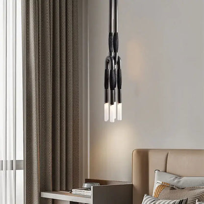 Modern black & white cloth pendant light kitchen dining room
