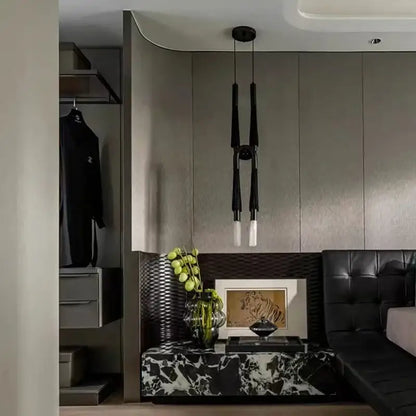 Modern black & white cloth pendant light kitchen dining room