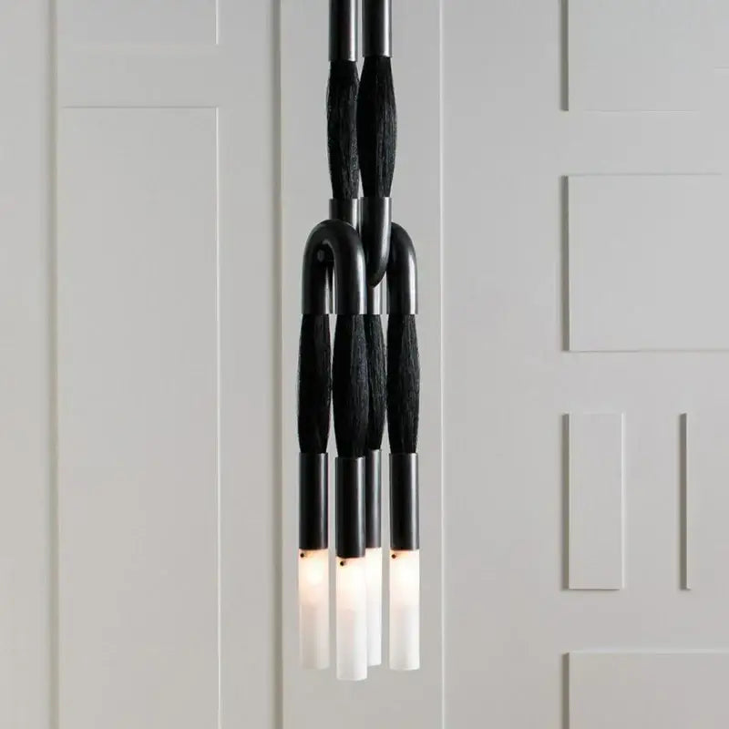 Modern black & white cloth pendant light kitchen dining room