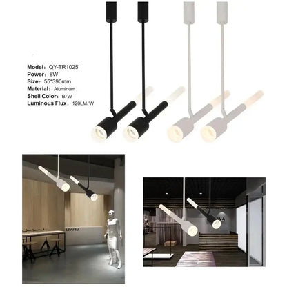 Modern black & white cob pendant spotlight – living room light