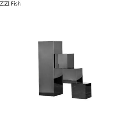 Modern black & white crystal bookends sculpture living room decor