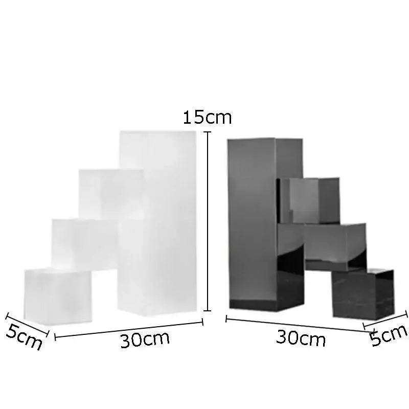 Modern black & white crystal bookends sculpture living room decor