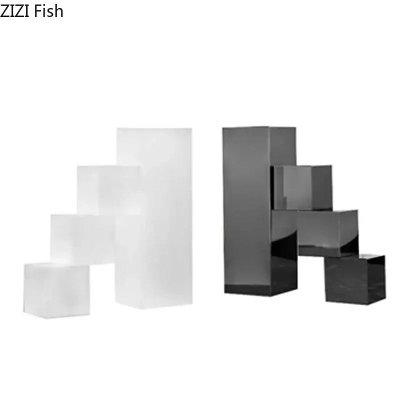Modern black & white crystal bookends sculpture living room decor