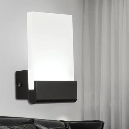 Modern black & white cuboid design led sconce – bedroom wall light