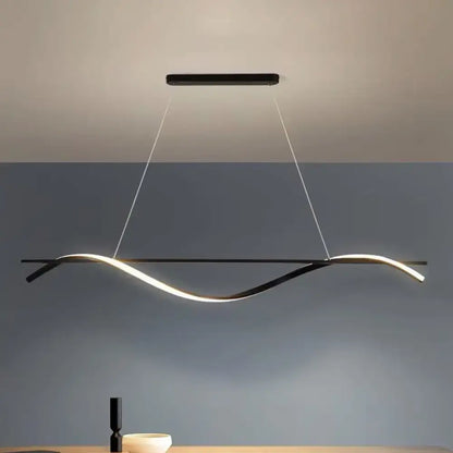Modern black & white curved led island pendant light kitchen dining room