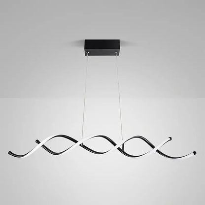 Modern black & white curved led pendant ceiling light dining room