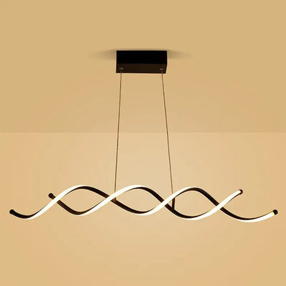 Modern black & white curved led pendant ceiling light dining room
