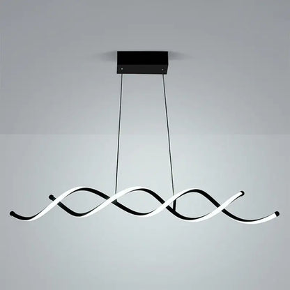 Modern black & white curved led pendant ceiling light dining room
