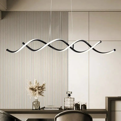 Modern black & white curved led pendant ceiling light dining room