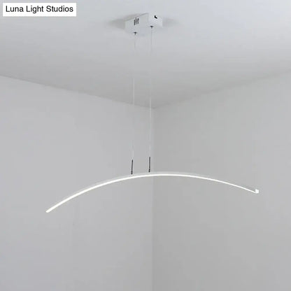 Modern black & white curved led pendant light kitchen island lighting