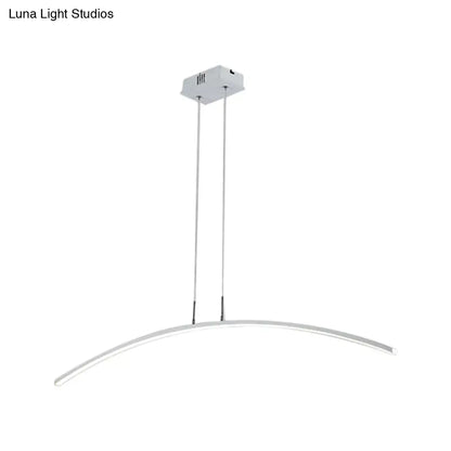 Modern black & white curved led pendant light kitchen island lighting