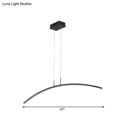 Modern black & white curved led pendant light kitchen island lighting