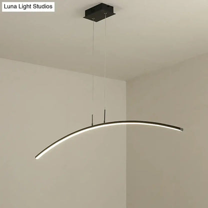 Modern black & white curved led pendant light kitchen island lighting