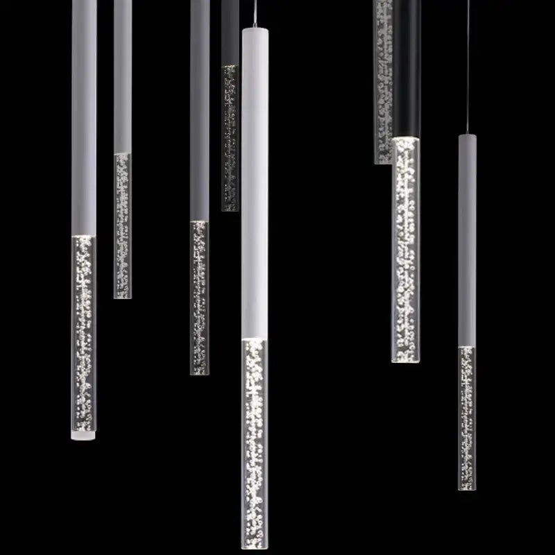 Modern black & white cylinder led pendant light for kitchen