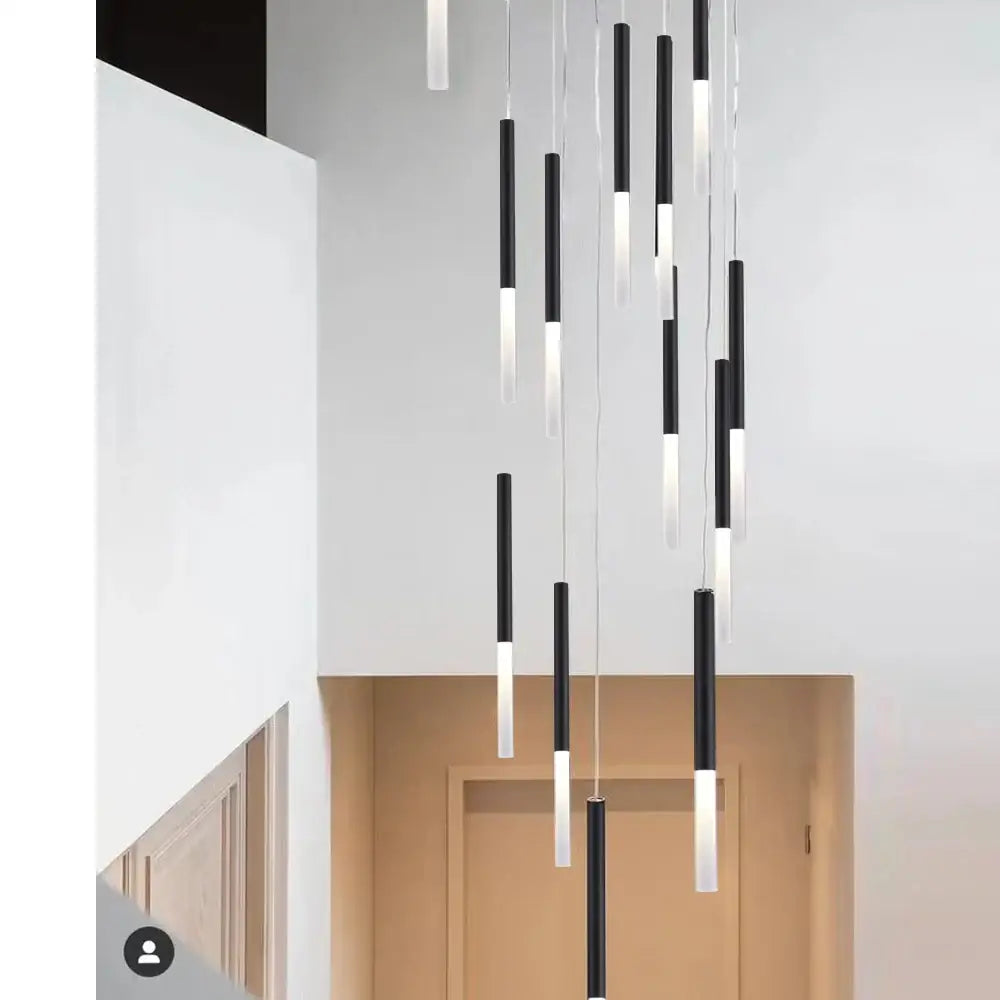 Modern black & white cylinder led pendant light for kitchen