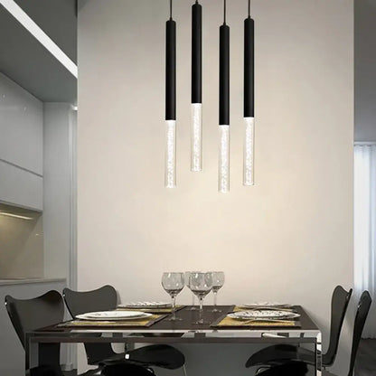Modern black & white cylinder led pendant light for kitchen