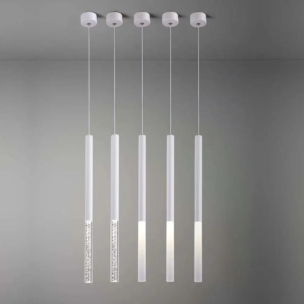 Modern black & white cylinder led pendant light for kitchen