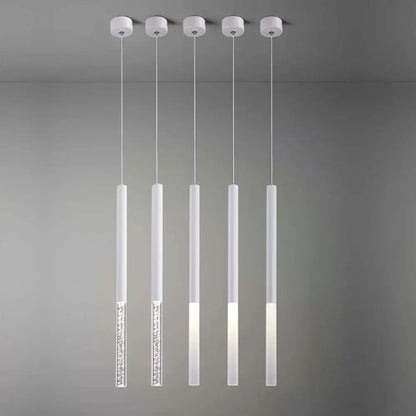 Modern black & white cylinder led pendant light for kitchen
